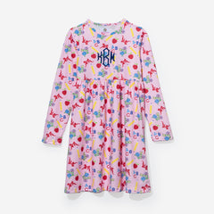 monogrammed girls twirl dress in ABC blooms 