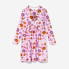 monogrammed girls twirl dress in pretty pumpkins 