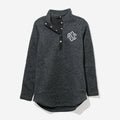 monogrammed heathered pullover tunic in heathered black