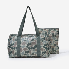 monogrammed kids activity bag in classic camo 