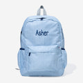 Monogrammed kids basic backpack in navy seersucker