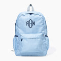 monogrammed kid basic backpack in navy seersucker2
