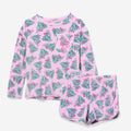 monogrammed kids softspun lounge set in pink christmas trees new