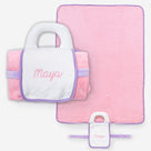 Monogrammed Kids Travel Blanket | Pink
