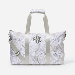 monogrammed kids weekend bag in birch camo