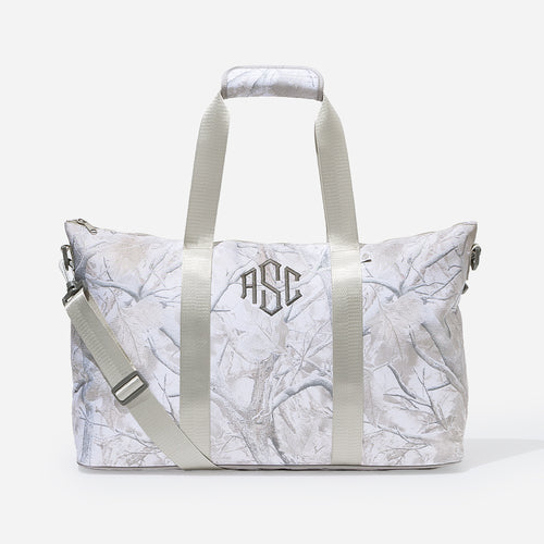monogrammed kids weekend bag in birch camo
