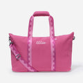 monogrammed kids weekend bag in pink punch