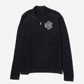 monogrammed knit quarter zip pullover in black