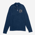 monogrammed knit quarter zip pullover in heathered navy