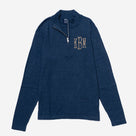 Monogrammed Knit Quarter Zip Pullover | Heathered Navy