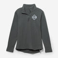 monogrammed lightweight waffle quarter zip pullover in charcoal 