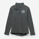 Monogrammed Lightweight Waffle Quarter Zip Pullover | Charcoal