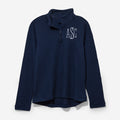 monogrammed lightweight waffle quarter zip pullover in navy 