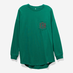 monogrammed long sleeve shirt in green