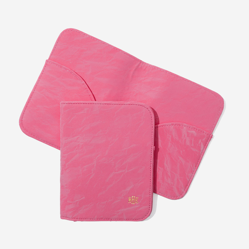 monogrammed mahjong card holder in hot pink