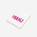 monogrammed mahjong dice bag in white