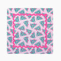 monogrammed mahjong mat in pink christmas trees 