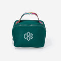 monogrammed makeup bag in autumn watercolor cheetah