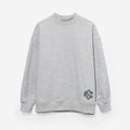 monogrammed mockneck sweatshirt in heathered grey