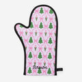 monogrammed neoprene oven mitt in christmas lattice