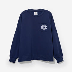 monogrammed oversized sweatshirt in navy