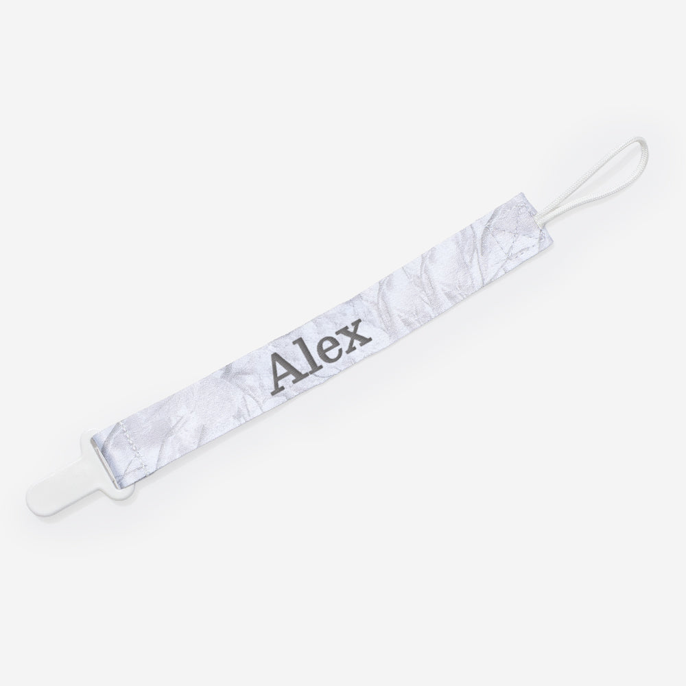 personalized paci clip in birch camo with updated name