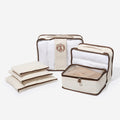 monogrammed packing bag set in ivory