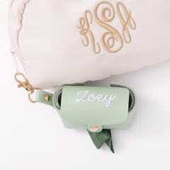 monogrammed pet waste bag holder embroidered connected to bag 