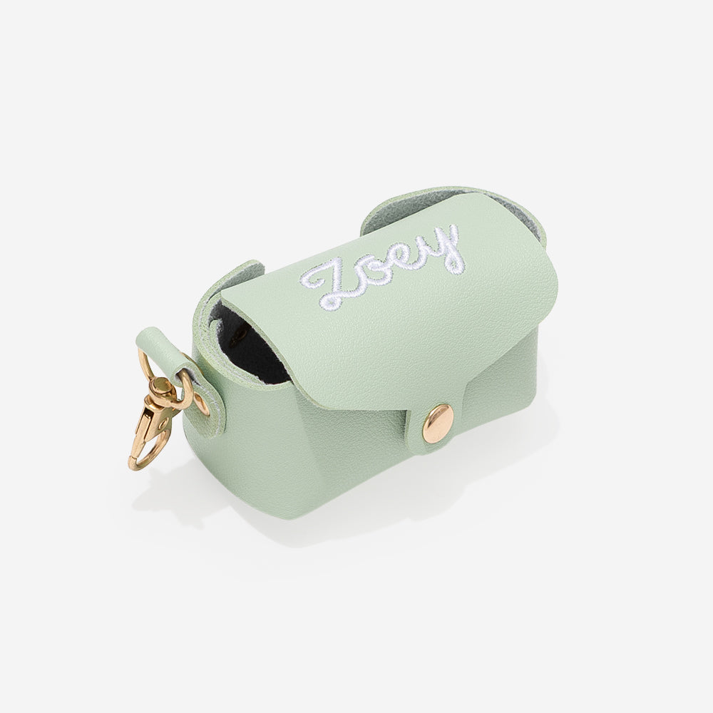 Monogrammed pet waste bag holder in embroidery