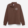 monogrammed collared half zip pullover in chocolate 