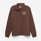 Monogrammed Collared Half Zip Pullover | Chocolate