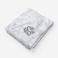 monogrammed plush blanket in birch camo