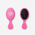 monogrammed purse hairbrush in hot pink