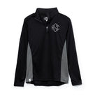 Monogrammed Quarter Zip Pullover | Black/Grey