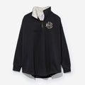 monogrammed quarter zip sweatshirt in luxe leopard 