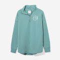monogrammed quarter zip sweatshirt in sage