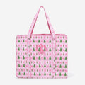 monogrammed quilted tote bag in christmas lattice 