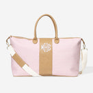 Monogrammed Seersucker Weekender | Pink Seersucker