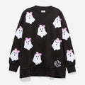 monogrammed sequin ghost sweatshirt in black 