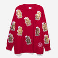 monogrammed sequin gingerbread sweatshirt in red