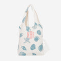 Monogrammed Shell Hobo Tote | Light Blue Shells