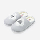 Monogrammed Slippers | White Quatrefoil