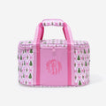 monogrammed slow cooker carrier in christmas lattice