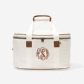 monogrammed slow cooker carrier in ivory