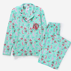 Monogrammed Softspun Pajama Set | Merry Mint