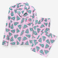 monogrammed softspun pajama set in pink christmas trees new