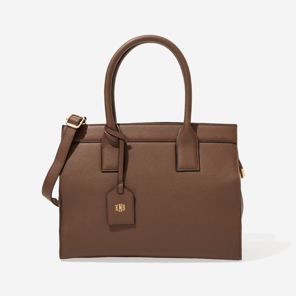 Monogrammed Sophie Handbag in Brown