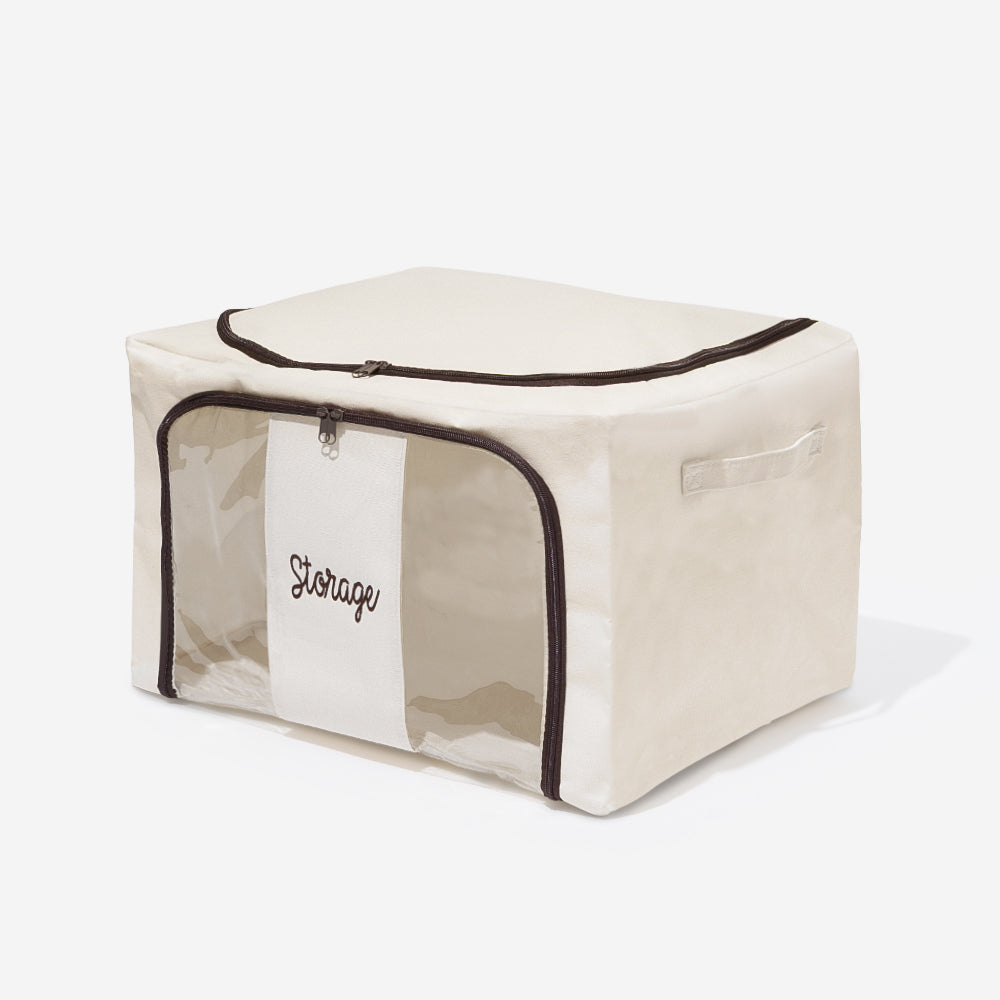 monogrammed storage bag in ivory