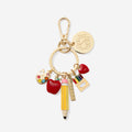 monogrammed teacher bag charm keychain in gold