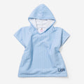 monogrammed toddler hooded towel poncho in blue stripes